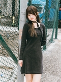  Wash Effect Ribbed Dress