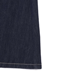 Frayed Hem Contrast Stitched Denim Skirt 