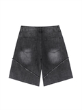  Fringed Edge Denim Shorts
