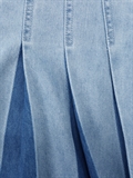 Washed Pleated Denim Skirt 