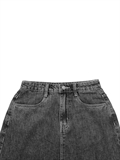  Raw Edge Denim Skirt