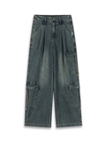  Washed Denim Pocket With Strap