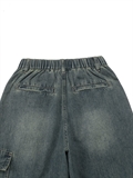  Washed Denim Pocket With Strap