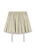  Eyelet Trims Pockets Pleated Skirts
