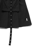  Eyelet Trims Pockets Pleated Skirts
