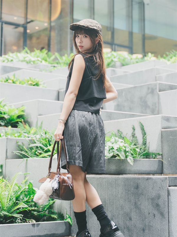 Belted Pleated Shorts 