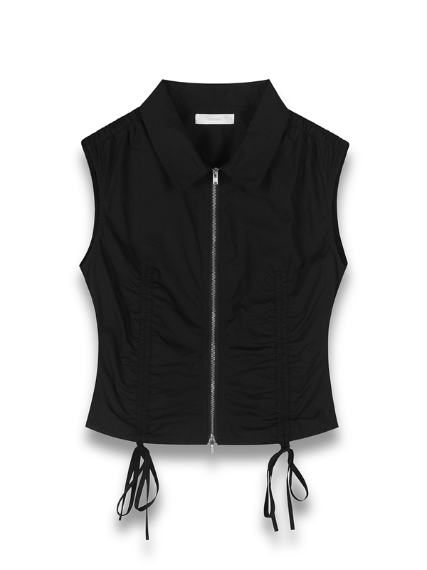 Zip Up Ribbon Vest