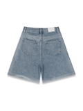  Spray Print On Seam Denim Shorts