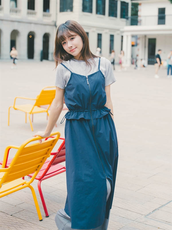 Zip-Front Midi Dress 