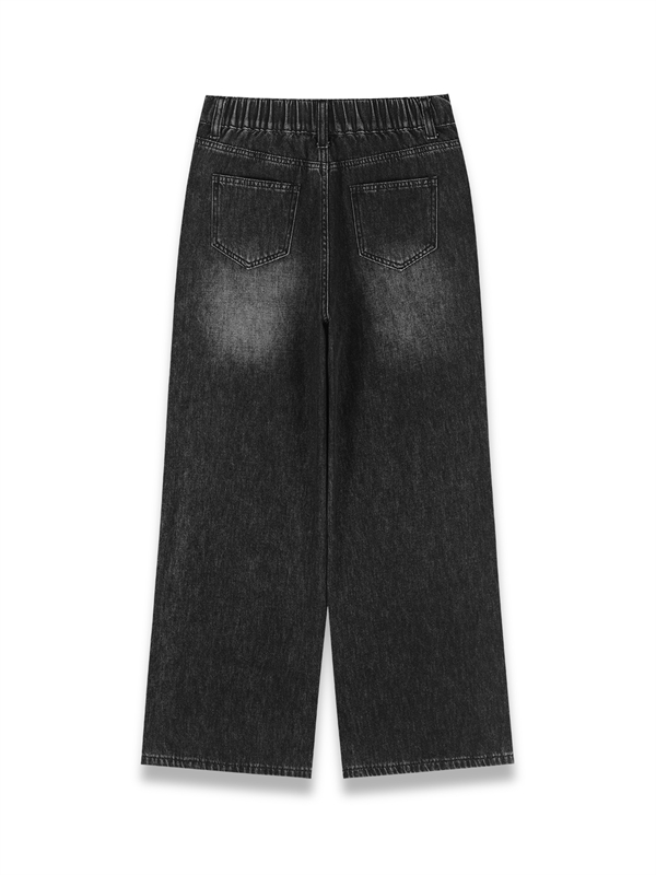 Lace Trim Distressed Jeans