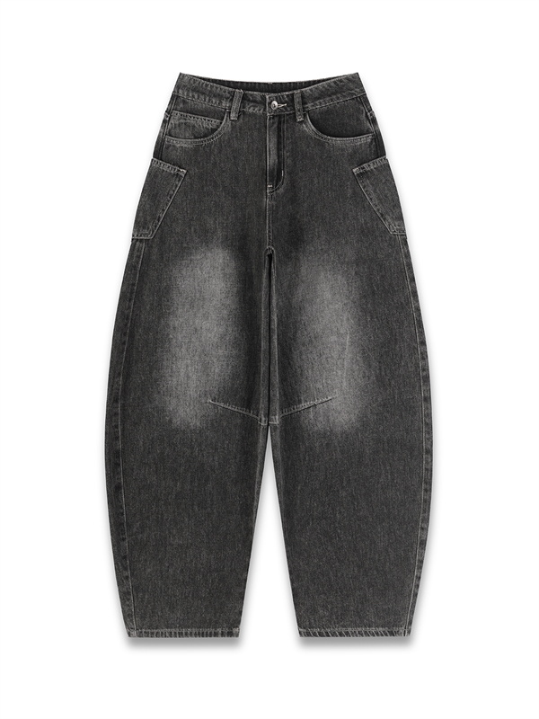 Barrel Fit Pockets Jeans (Unisex)