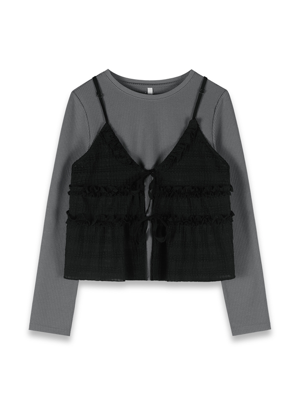 Ruffle Layered Cami Twin Set 