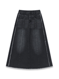  Fringed Edge Denim Skirt