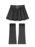  Denim Skirt With Leg Warmers