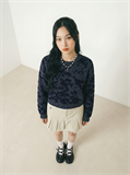  Cloud Pattern Cropped Sweater