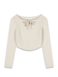  Bowknot Front Crop Top