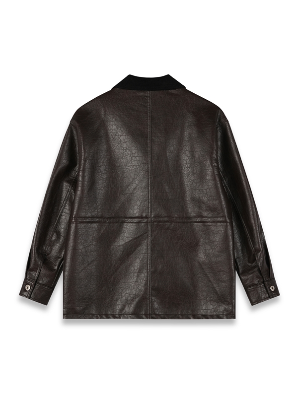 Drawstring Leather Jacket