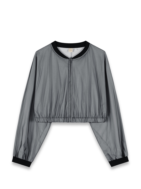 Mesh Zip Up Bomber Jacket
