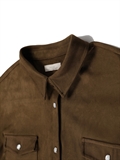  Deco Snap Button Suede Shirt