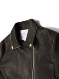  Wash PU Leather Biker Jacket