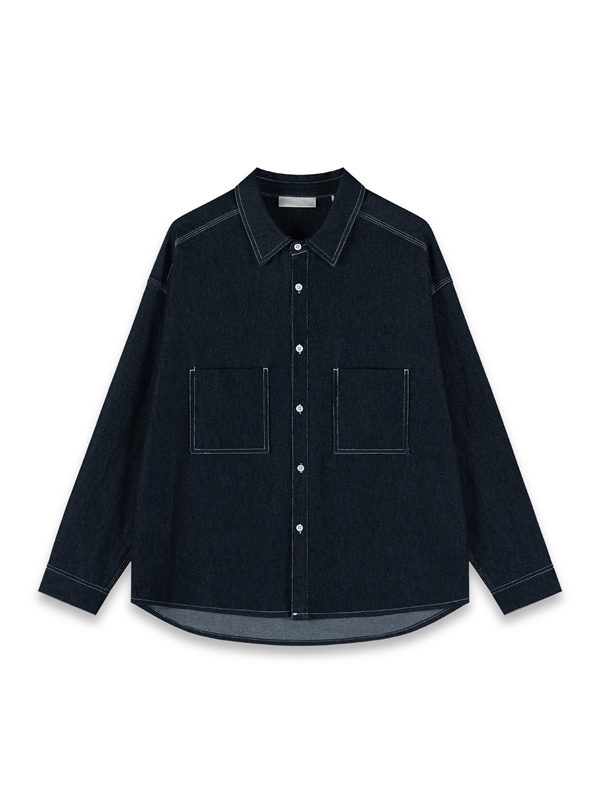 Contrast Stitching Denim Shirt 