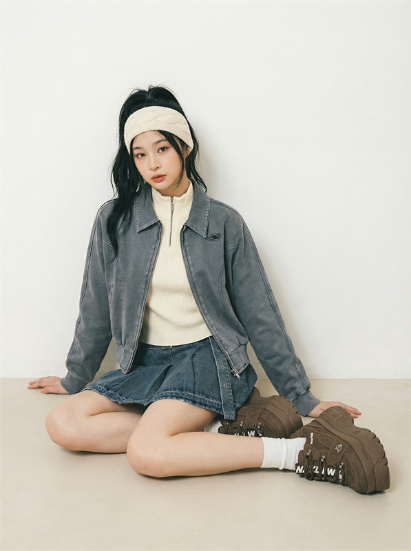 Embroidery Denim Jersey Jacket