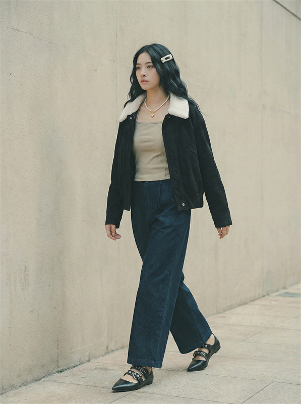 Sherpa Collar Suede Jacket