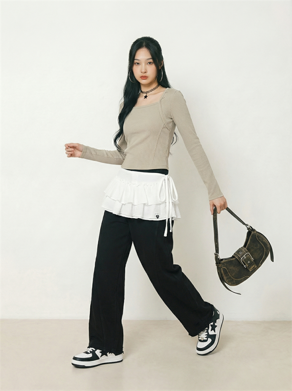 Barrel Fit Jersey Washed Pants