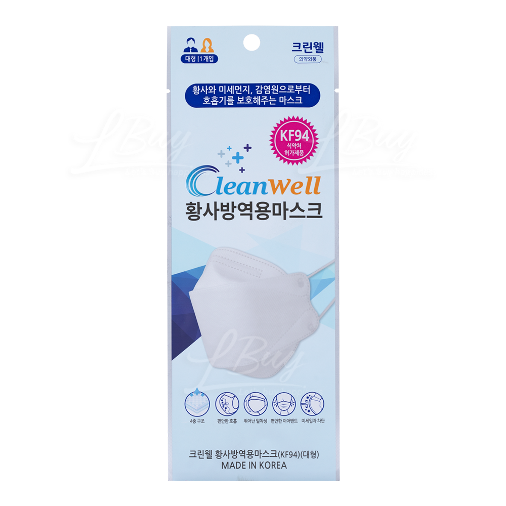 CLEAN WELL KF94 MASK-WHITE (LARGE) 1PC