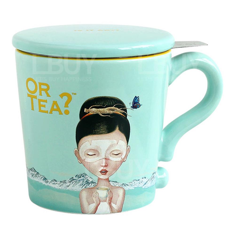 Or Tea? Turquoise Mug with stainless steel infuser