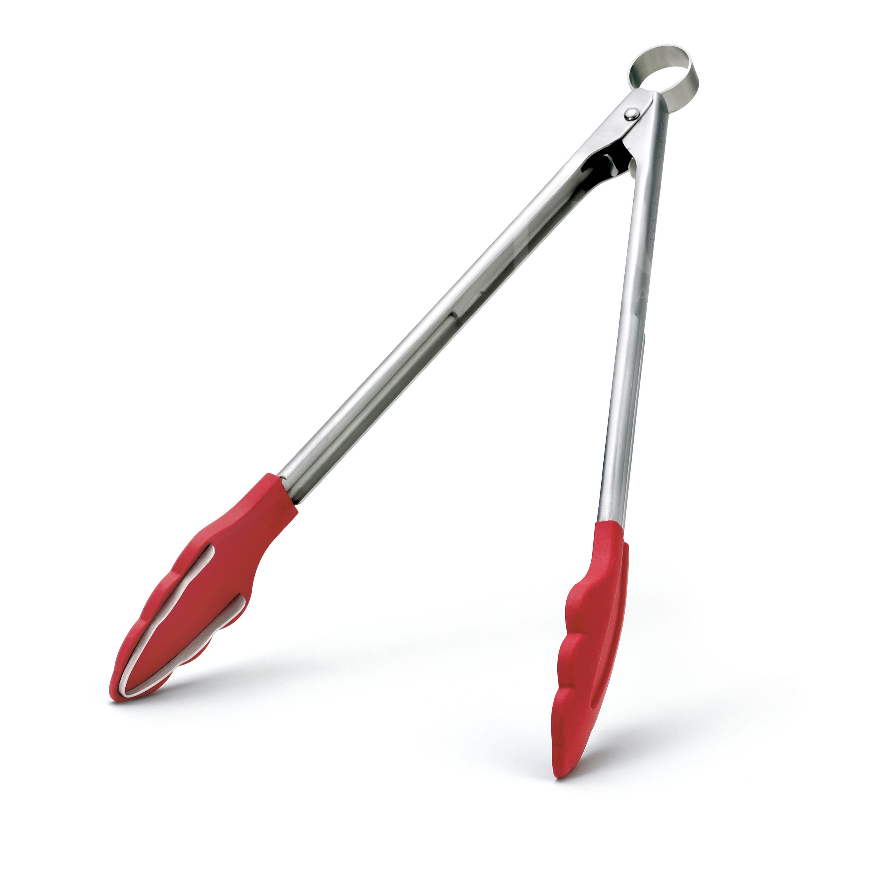 Cuisipro Silicone & Stainless Steel Tongs with Teeth 9.5"