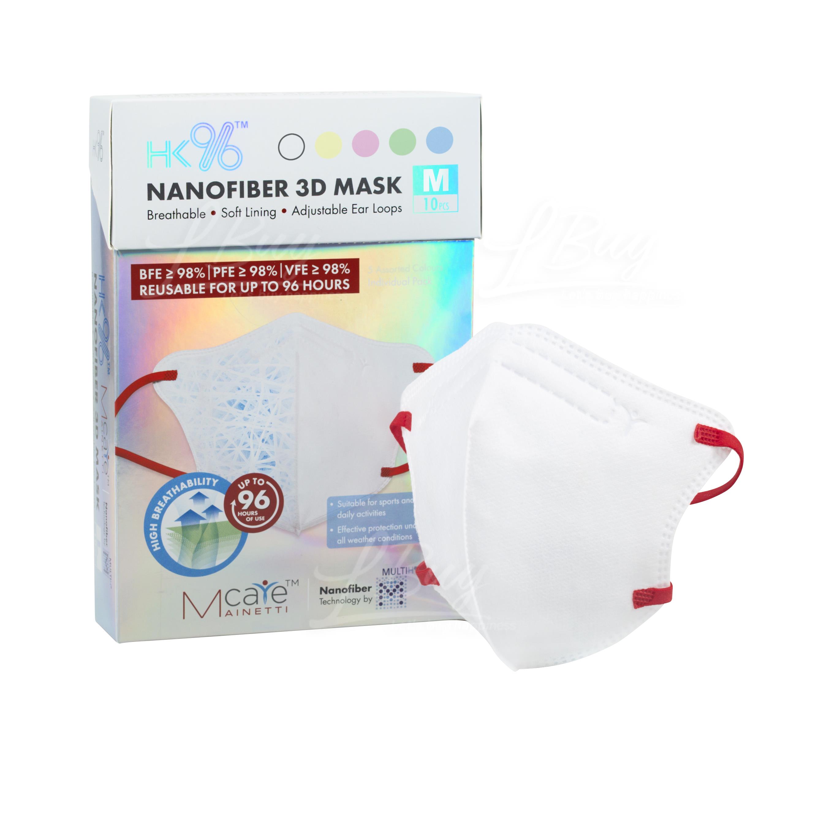 MainettiCare HK96 Nanofiber Filter 3D Face Mask 10PCS