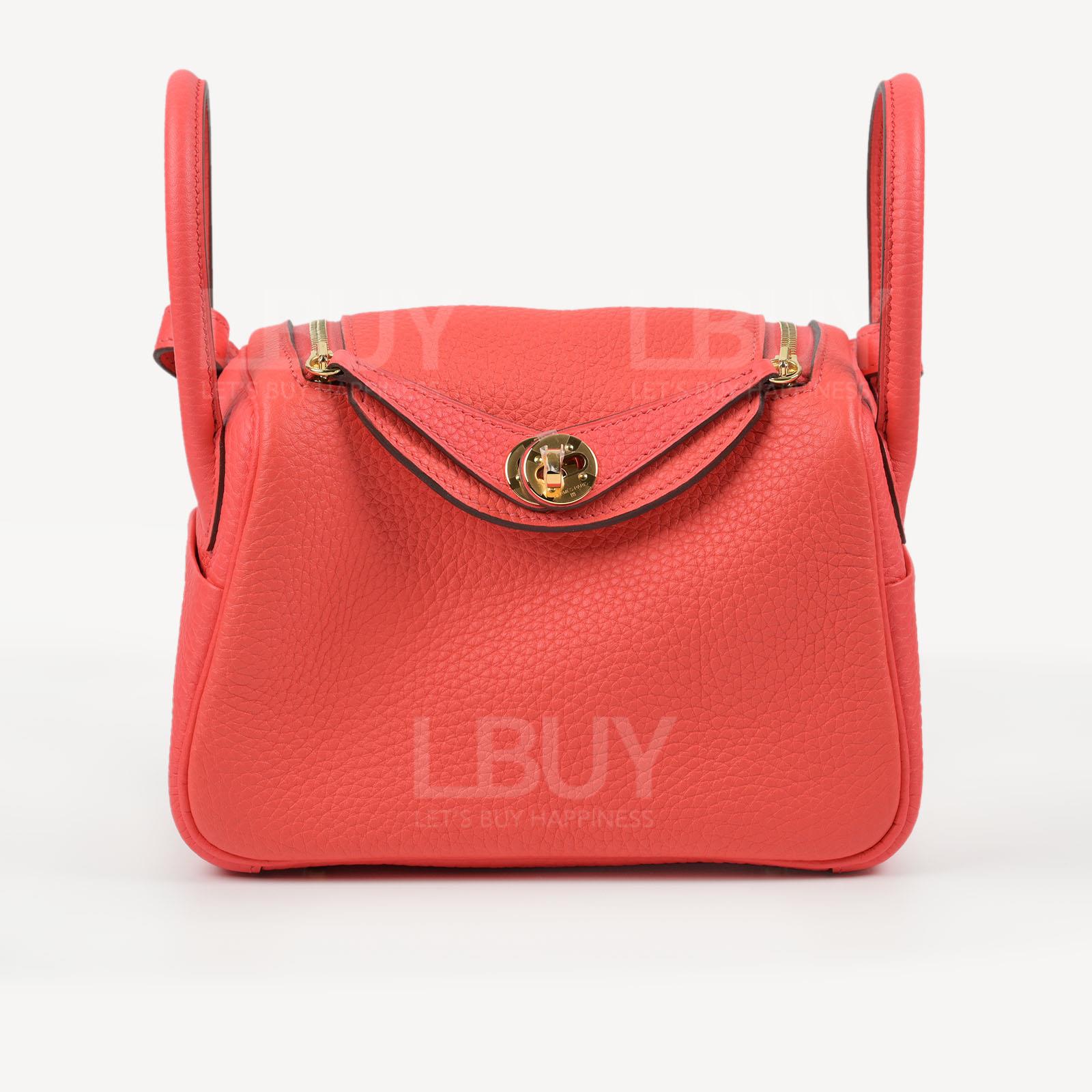 Hermes Lindy Mini Bag Rose Texas ghw