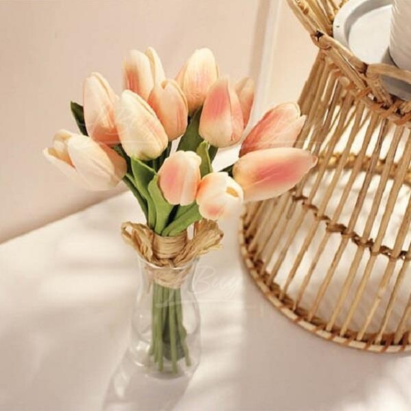 VIA K★乾電池だからどこでもOK！Peach Tulip Bouquet LEDピーチ チューリップブーケLED/Peach - VIA K STUDIO JAPAN（日本公式