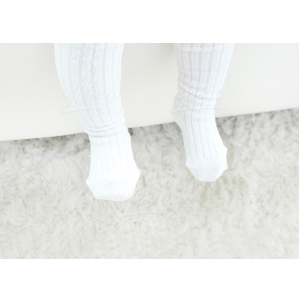 White Lace Corduroy Knee Socks