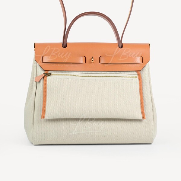 Hermès-Hermes Herbag Zip 31 Retourne Bag Beton Nature ghw