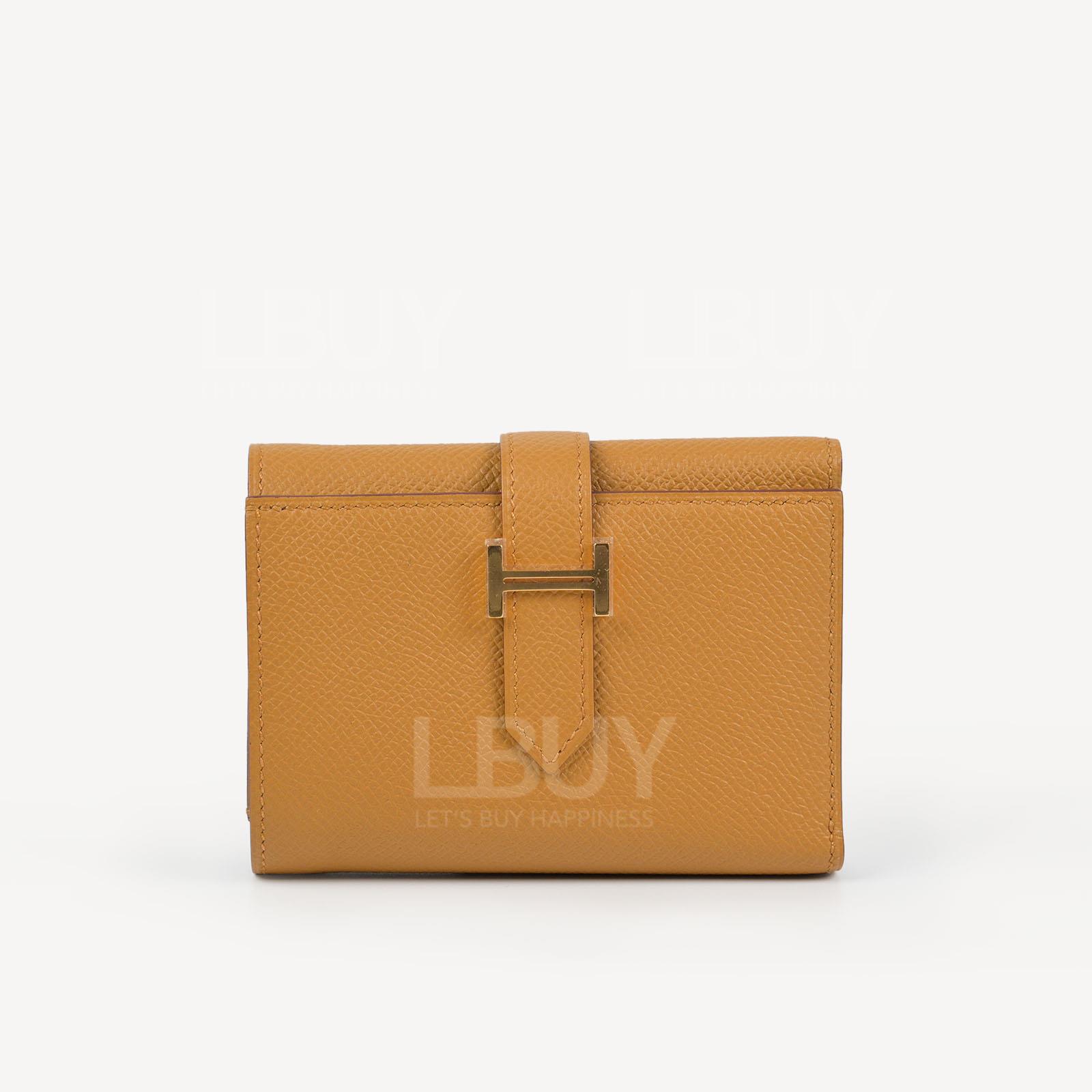 Hermes Bearn Compact Verso 雙色短銀包 芝麻色 霧霾藍 配金扣