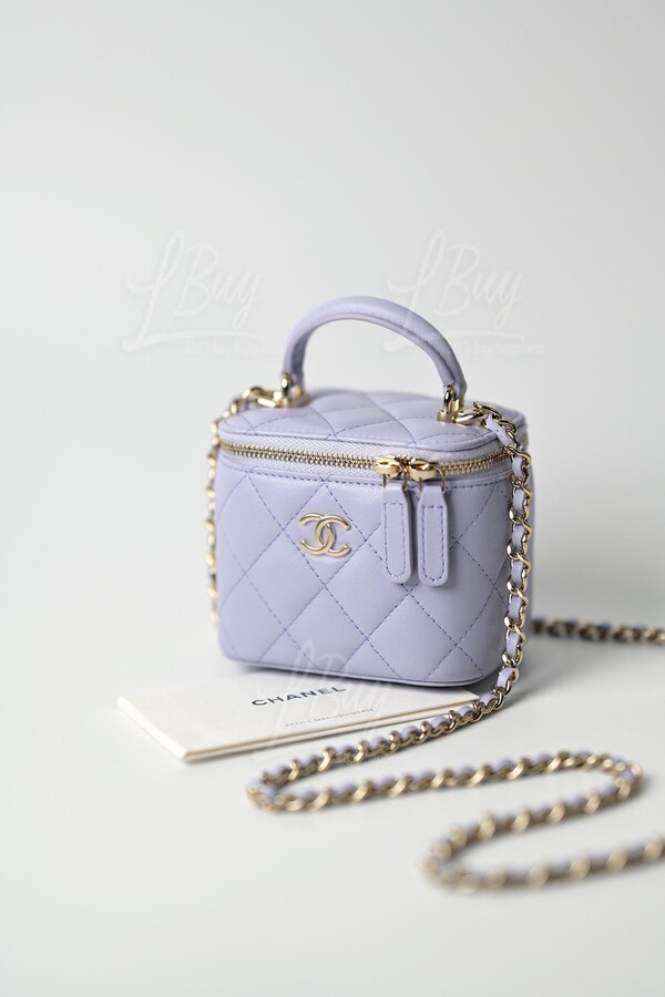 Chanel-Chanel Light Purple Vanity Case with Top Handle and