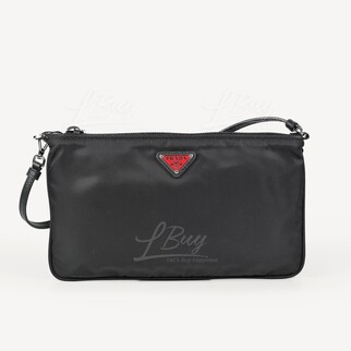 Prada Red Logo Black Shoulder Bag