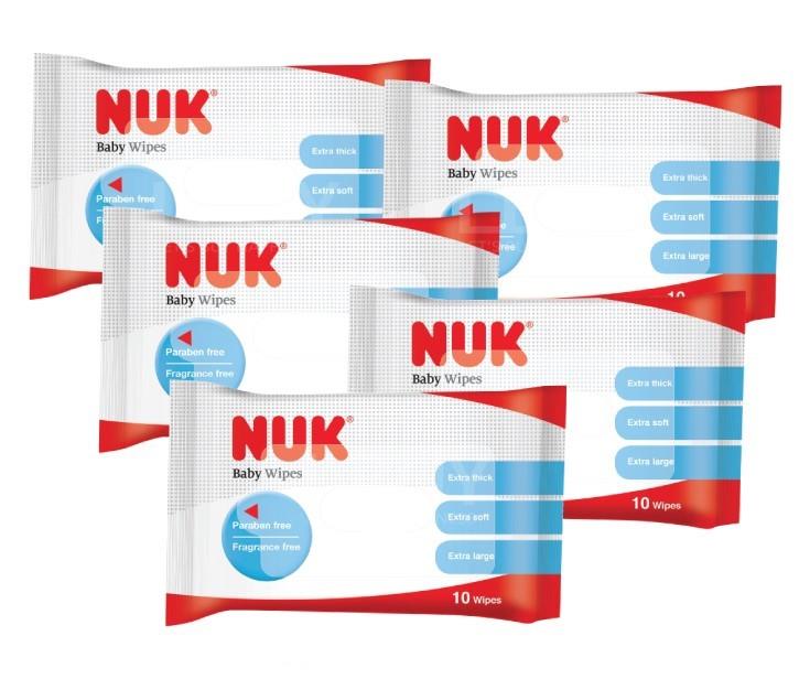 Nuk Baby Wipes (10 Pcs x 5 Packs)