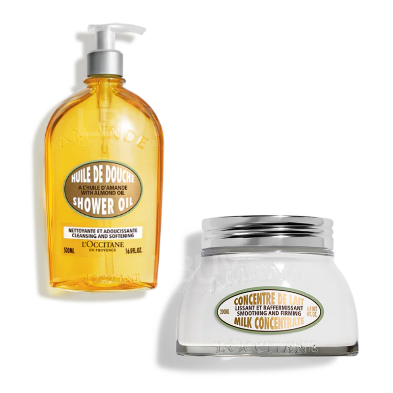 L'OCCITANE 杏仁沐浴 + 緊膚乳 套裝