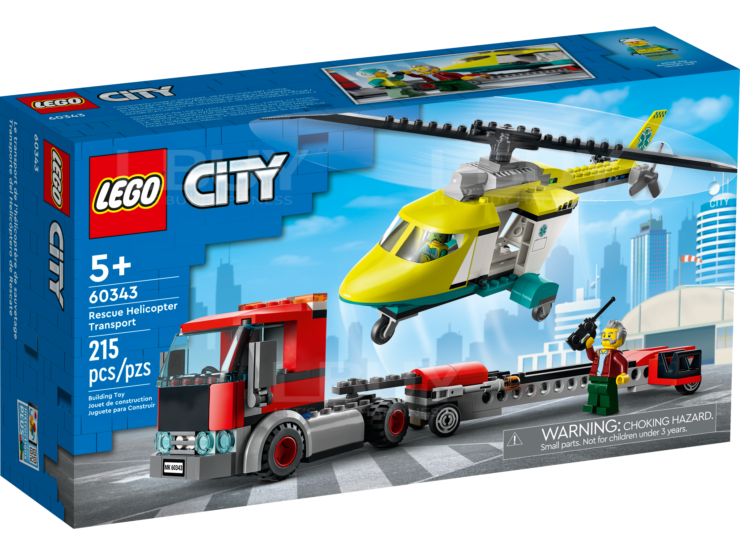 LEGO 60343 City Rescue Helicopter Transport 5+