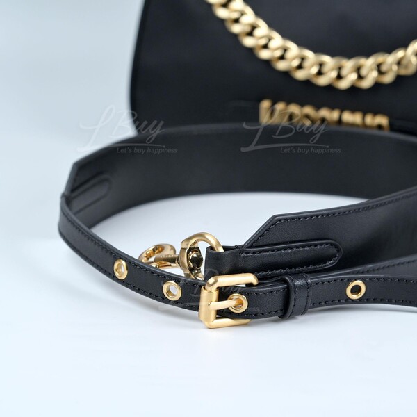 Moschino Moschino Gold Logo Chain Strap Black Crossbody Bag Tote Bag