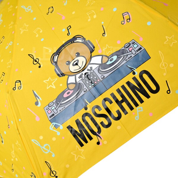 Moschino-Moschino DJ Teddy Bear UV Resistant Yellow Automatic Umbrella