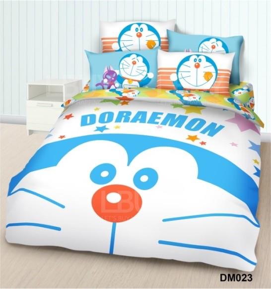 高密度純棉卡通系列 - 多啦A夢 DM023床笠,枕袋2個+被袋 (4尺雙人)