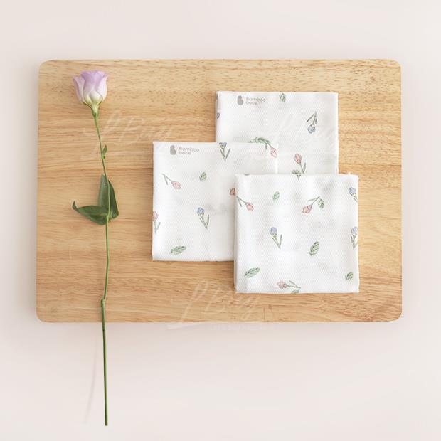 Signature Bamboo Embossed Gauze Handkerchief(Flower Buds) 5pcs set