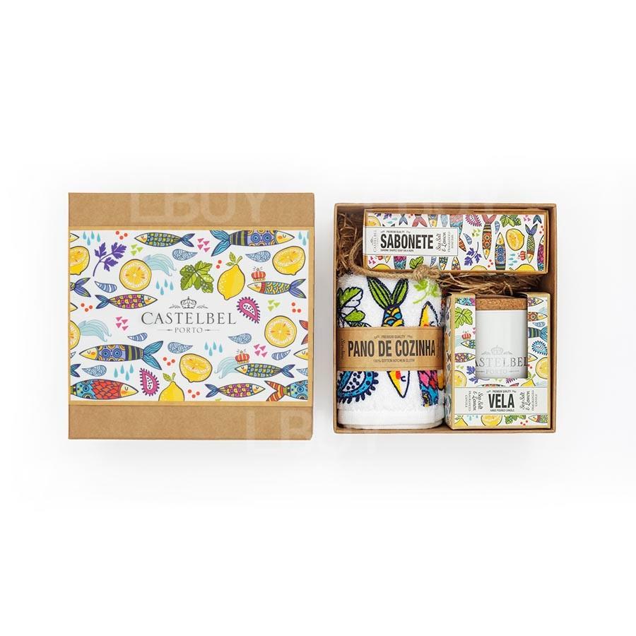 Castelbel Sardine Gift Set (soap+candle+kitchen cloth+bookmarker)
