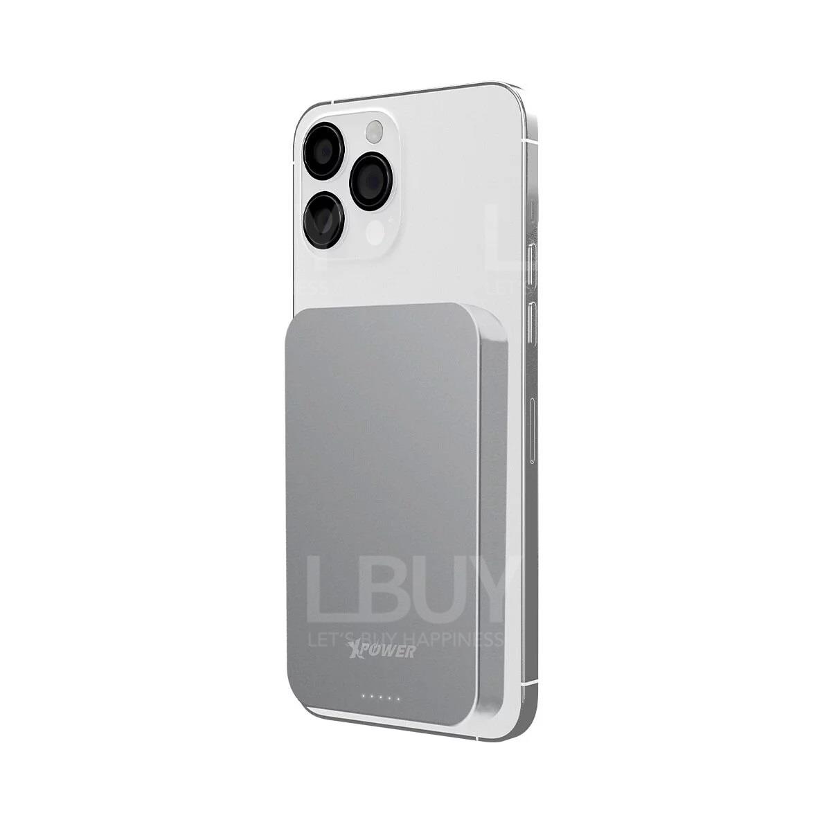 XPower M10A 10,000mAh 鋁合金超薄PD 3.0磁吸無線快速充電器 銀色