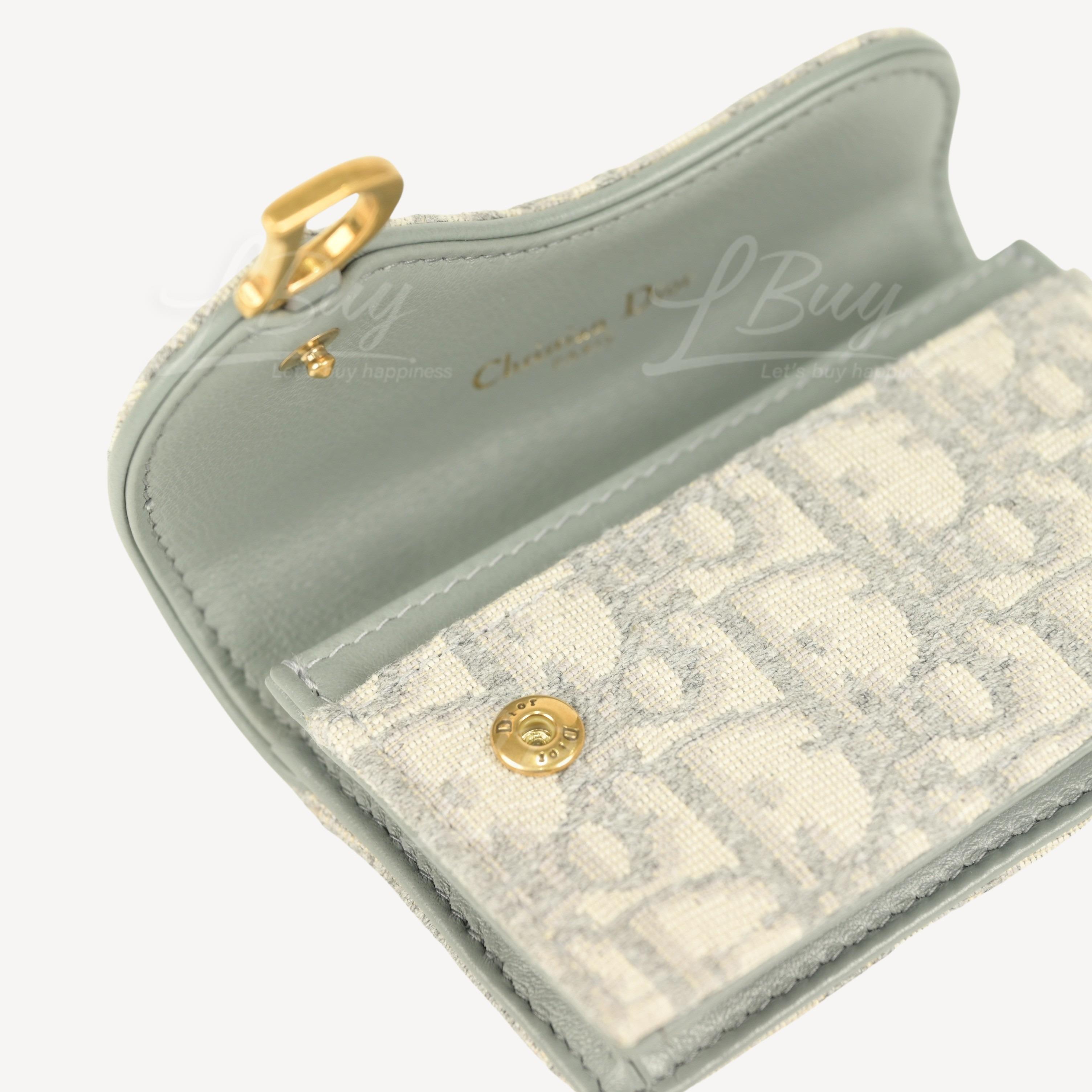 DIOR(ディオール) Saddle Vertical Bifold Card Holder Oblique Jacquard オブリーク総柄 サドル二つ折りカードケース  汚 2ADCH169YKS ベージュ/ブラック【新古品/中古】【程度S】【カラーベージュ】【取扱店舗BRING福岡天神店】