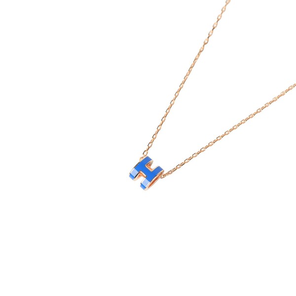 【HERMES】POP H ゴールド/ブルー ネックレス Mini Pop H pendant - Blue | Hermès USA